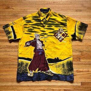 Vintage Exco Jeans Anime Samurai Shirt / AOP / Large / Y2K